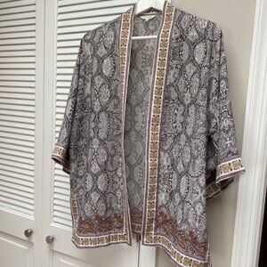 Max Studio Black White Red Paisley Kimono S